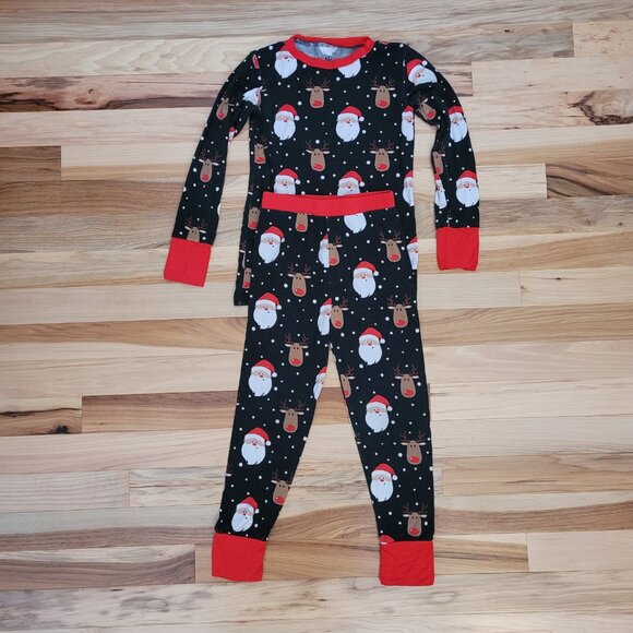 Bums & Roses UNISEX Santa And Reindeer BAMBOO Pajama Set Size 5/6y - Picture 1 of 8